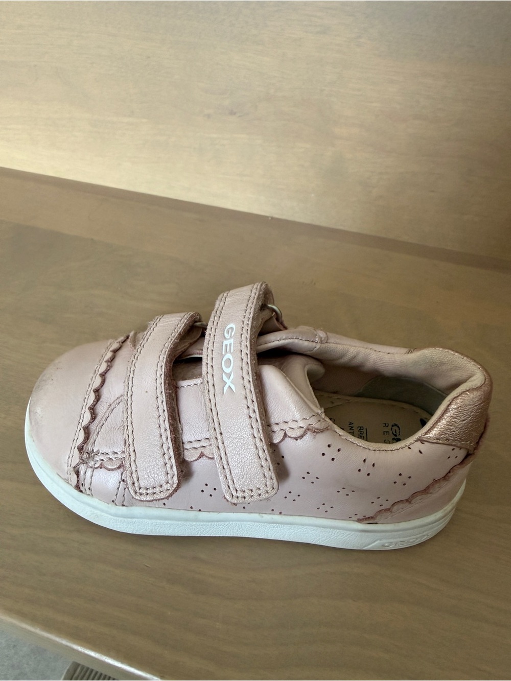 Geox Girls Pink Double Strap Breathable Sneakers